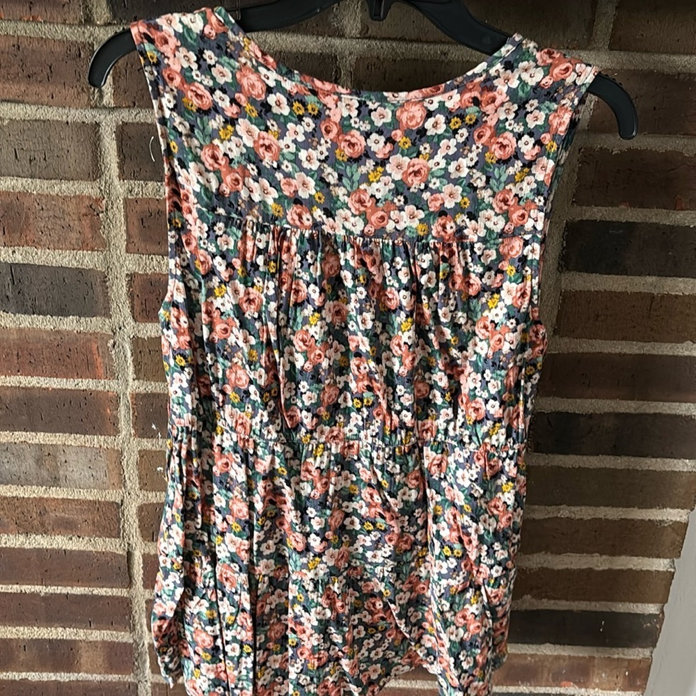 TORRID WOMENS RAYON SLUB BUTTON-FRONT TIERED TANK, PLUS SIZE 00/LARGE/XL, FLORAL - Picture 6 of 6